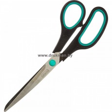 Ножницы Attache, 21,5 см, эргономичные ручки, "чёрно-зелёные"
