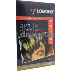 Фотобумага Lomond SuperGlossy односторонняя A5, 260 г/м, 20 л. (1103104)