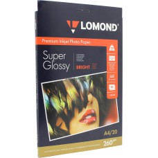 Фотобумага Lomond (SuperGlossy) суперглянцевая односторонняя A4, 260 г/м, 20 л. (1103101)