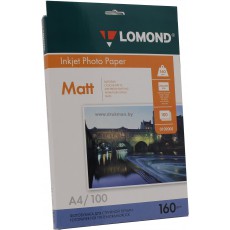 Фотобумага Lomond матовая односторонняя A4, 160 г/м, 100 л. (0102005)
