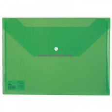 Папка-конверт на кнопке А4, 120 мкм, зелёная