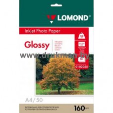 Фотобумага Lomond глянцевая односторонняя A4, 160 г/м, 50 л. (0102055)