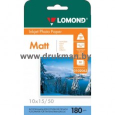 Фотобумага Lomond матовая односторонняя 10х15, 180 г/м, 50 л. (0102063)
