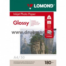 Фотобумага Lomond глянцевая двусторонняя А4, 180 г/м2, 50 л. (0102065)