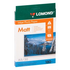 Фотобумага Lomond матовая односторонняя А5 (210х148 мм), 180 г/м2, 50 л. (0102068)