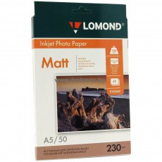 Фотобумага Lomond матовая односторонняя А5 (210х148 мм), 230 г/м2, 50 л. (0102069)