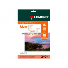 Фотобумага Lomond матовая односторонняя A4, 240 г/м, 50 л. Warm (0102090)