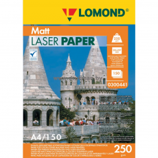Фотобумага Lomond матовая двусторонняя A4, 250 г/м, 150 л. для лазерной печати (0300441)