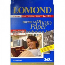 Фотобумага Lomond полуглянец двусторонняя A4, 265 г/м2, 20 л. Bright (1106301)