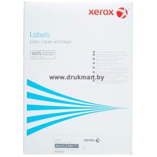 Наклейка XEROX матовая А4, 60 г/м2, 4 этикетки размером 105х148.5 мм, 100 л/п. (003R97402)